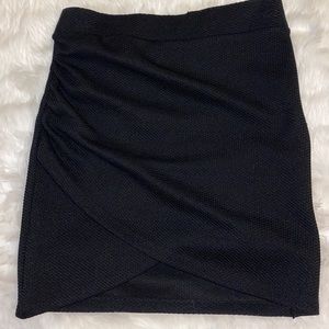 H&M black mini skirt with detailing and rouching